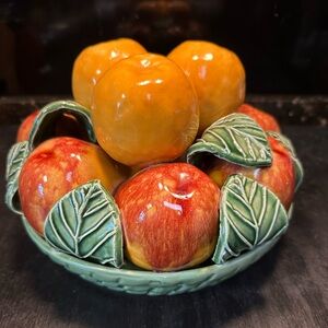 Jay Willfred for Andrea by Sadek Ceramic Fruit Bowl Orange Peaches  Portugal